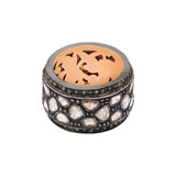 Natural Polki Diamond 925 Sterling Silver Rose Gold Plated Band Ring