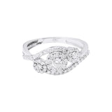 Beautiful 18k White Gold Natural Diamond Wedding Ring For Her