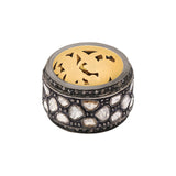 Natural Polki Diamond 925 Sterling Silver Rose Gold Plated Band Ring