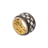 Natural Polki Diamond 925 Sterling Silver Rose Gold Plated Band Ring