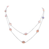 925 Sterling Silver Cabochon Chalcedony Necklace  Bezel
