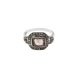 Polki Diamond Band 925 Sterling Silver Gold Plated Ring