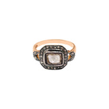 Polki Diamond Band 925 Sterling Silver Gold Plated Ring