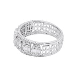 Natural Diamond Band Designer Ring in 18K White Gold