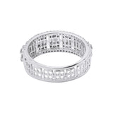 Natural Diamond Band Designer Ring in 18K White Gold