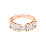 Handmade Natural Diamond 18k White Gold Band Ring For Womens