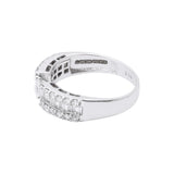 Handmade Natural Diamond 18k White Gold Band Ring For Womens