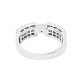 Handmade Natural Diamond 18k White Gold Band Ring For Womens