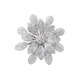 Beautiful Flower Shaped Diamond 18k White Gold Ring