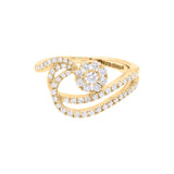 Natural Diamond 18k White Gold Engegment Ring Precious Jewelry For Her