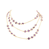 Natural Amethyst Gemstone 925 Sterling Silver Necklace