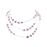 Natural Amethyst Gemstone 925 Sterling Silver Necklace