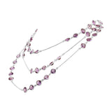 Natural Amethyst Gemstone 925 Sterling Silver Necklace