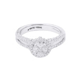 Luxurious Natural Diamond 18k White Gold Engegment & Wedding Ring