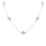 Natural Green Amethyst Gemstone 925 Sterling Silver Necklace