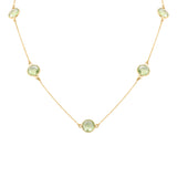 Natural Green Amethyst Gemstone 925 Sterling Silver Necklace