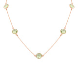 Natural Green Amethyst Gemstone 925 Sterling Silver Necklace