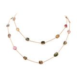 Natural Multi Tourmaline Gemstone 925 Sterling Silver Necklace
