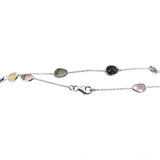 925 Sterling Silver Mother of Pearl and Blue Topaz Gemstone Necklace