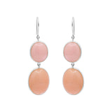 Natural Pink Opal Gemstone 18k Gold Earring