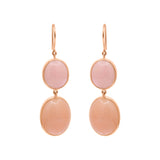 Natural Pink Opal Gemstone 18k Gold Earring