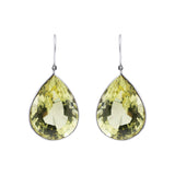 Natural Pear Cut Peridot Gemstone 14k Gold Drop Earring