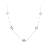 925 Sterling Silver Chalcedony Gold Plated Gemstone Necklace