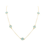 925 Sterling Silver Chalcedony Gold Plated Gemstone Necklace