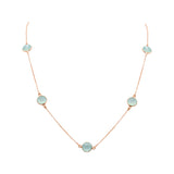925 Sterling Silver Chalcedony Gold Plated Gemstone Necklace