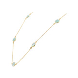 925 Sterling Silver Chalcedony Gold Plated Gemstone Necklace