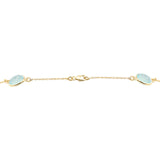 925 Sterling Silver Chalcedony Gold Plated Gemstone Necklace