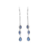 Natural Blue Sapphire Gemstone 18k Gold Earring