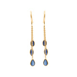 Natural Blue Sapphire Gemstone 18k Gold Earring