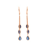 Natural Blue Sapphire Gemstone 18k Gold Earring