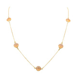 925 Sterling Silver Natural Peach Moonstone Gemstone Necklace