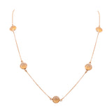 925 Sterling Silver Natural Peach Moonstone Gemstone Necklace