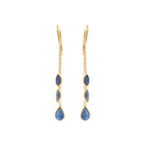 Natural Blue Sapphire Gemstone 18k Gold Earring
