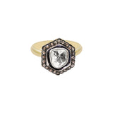 Polki Diamond 925 Sterling Silver Gold Plated Ring
