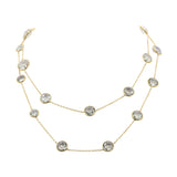 925 Sterling Silver Natural Green Amethyst Gemstone Necklace