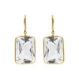 Natural White Crystal 14k Gold Beautiful Drop Earring