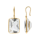 Natural White Crystal 14k Gold Beautiful Drop Earring