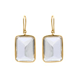 Natural White Crystal 14k Gold Beautiful Drop Earring