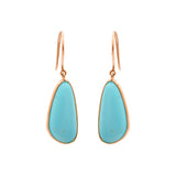 Beautiful Natural Turquoise Gemstone 18k Gold Dangle Earring