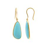 Beautiful Natural Turquoise Gemstone 18k Gold Dangle Earring