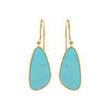 Beautiful Natural Turquoise Gemstone 18k Gold Dangle Earring