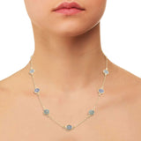 925 Sterling Silver Natural Sapphire Gemstone Necklace