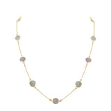 925 Sterling Silver Natural Sapphire Gemstone Necklace