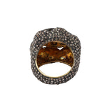 Designer Polki Diamond 925 Sterling Silver Gold Plated Ring