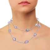 925 Sterling Silver Natural Amethyst Gemstone Necklace