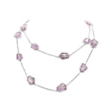 925 Sterling Silver Natural Amethyst Gemstone Necklace